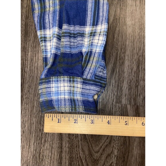 Backpacker J.P. TYLER,TEXAS 2013 Flannel Blue Plaid Long Sleeve Shirt  Medium - Picture 12 of 16
